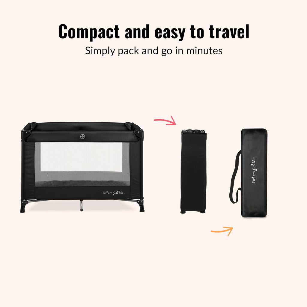 Portable Playard with Carry Bag, Black X3260