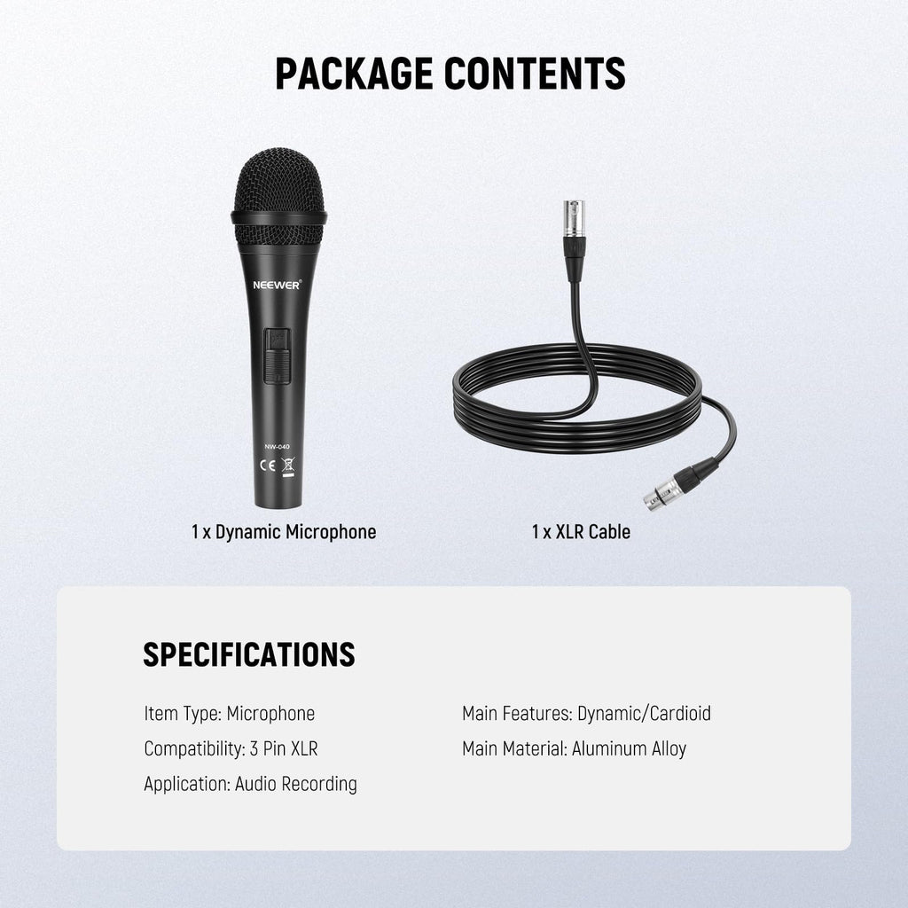 Cardioid Dynamic Microphone with XLR Cable Q85564
