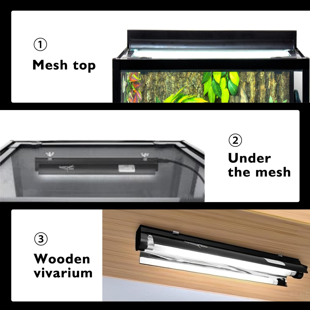 15W T5 HO UVB Terrarium Hood with Detachable Curved Reflector I7013
