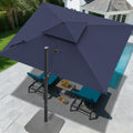 10x10 FT Square Navy Blue Cantilever Patio Umbrella K37820