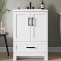 24" White Bathroom Vanity with Sink B16416