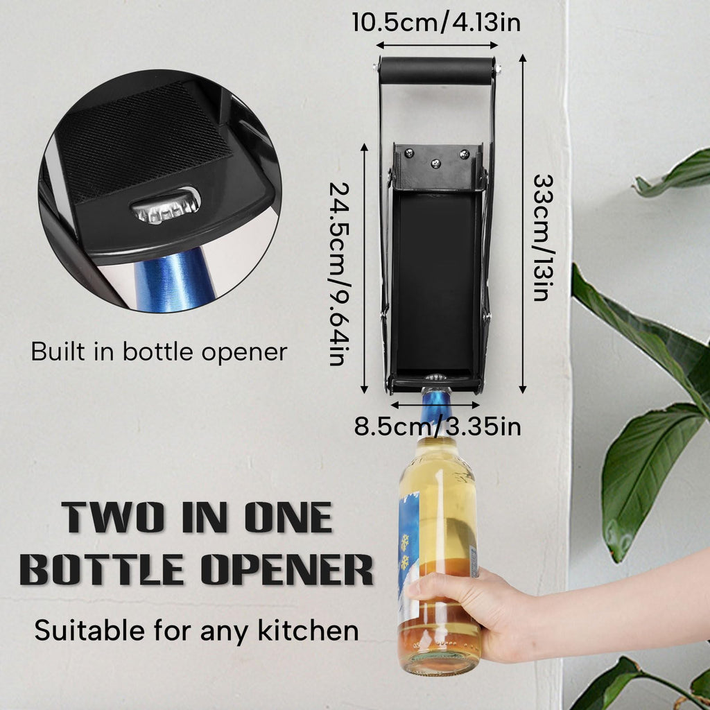 16 oz Black Wall-Mounted Aluminum Can Crusher Y121982
