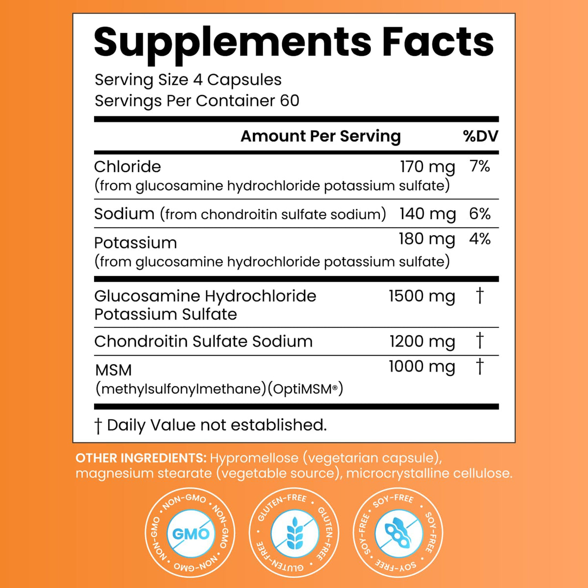 Glucosamine Chondroitin MSM 240 Capsules X45475