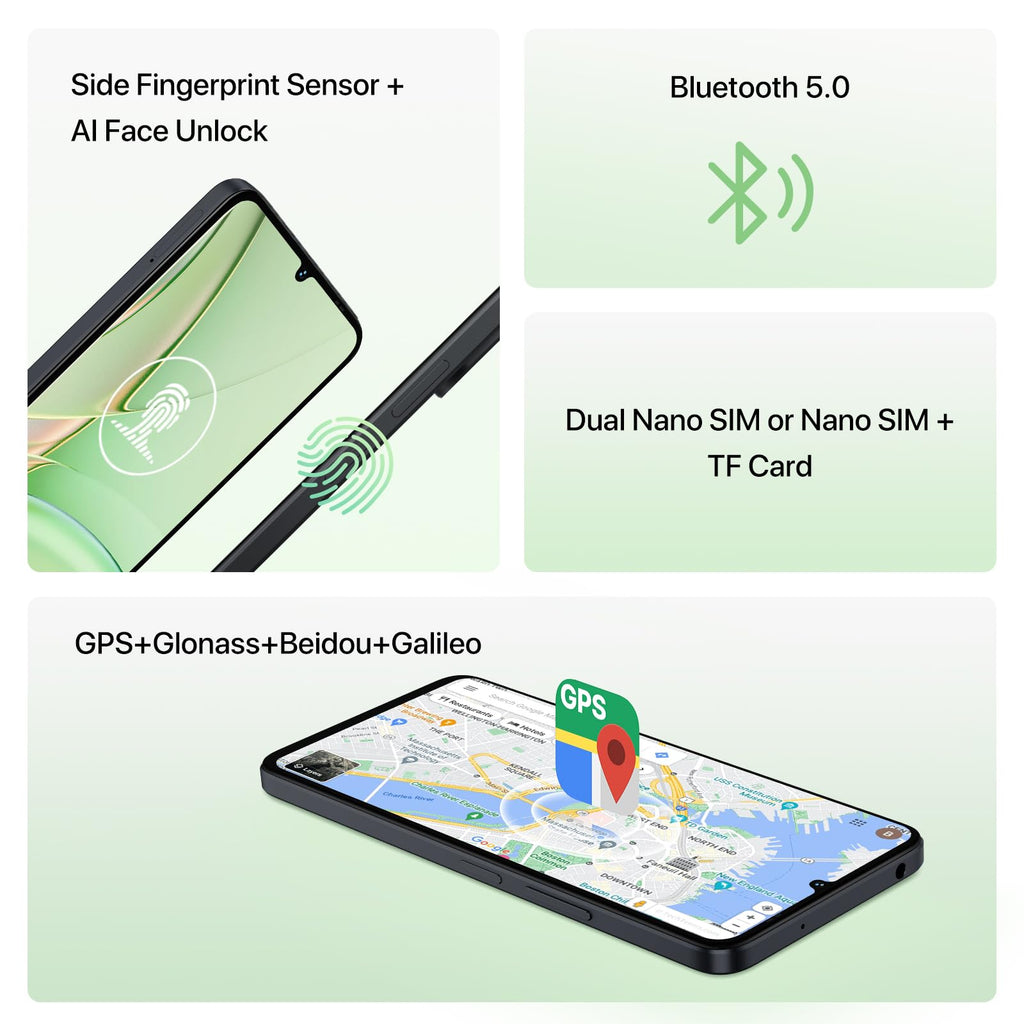 Unlocked Android 14 Smartphone 256GB Octa-Core 6.75" HD+ 5000mAh 4G Dual SIM E114362