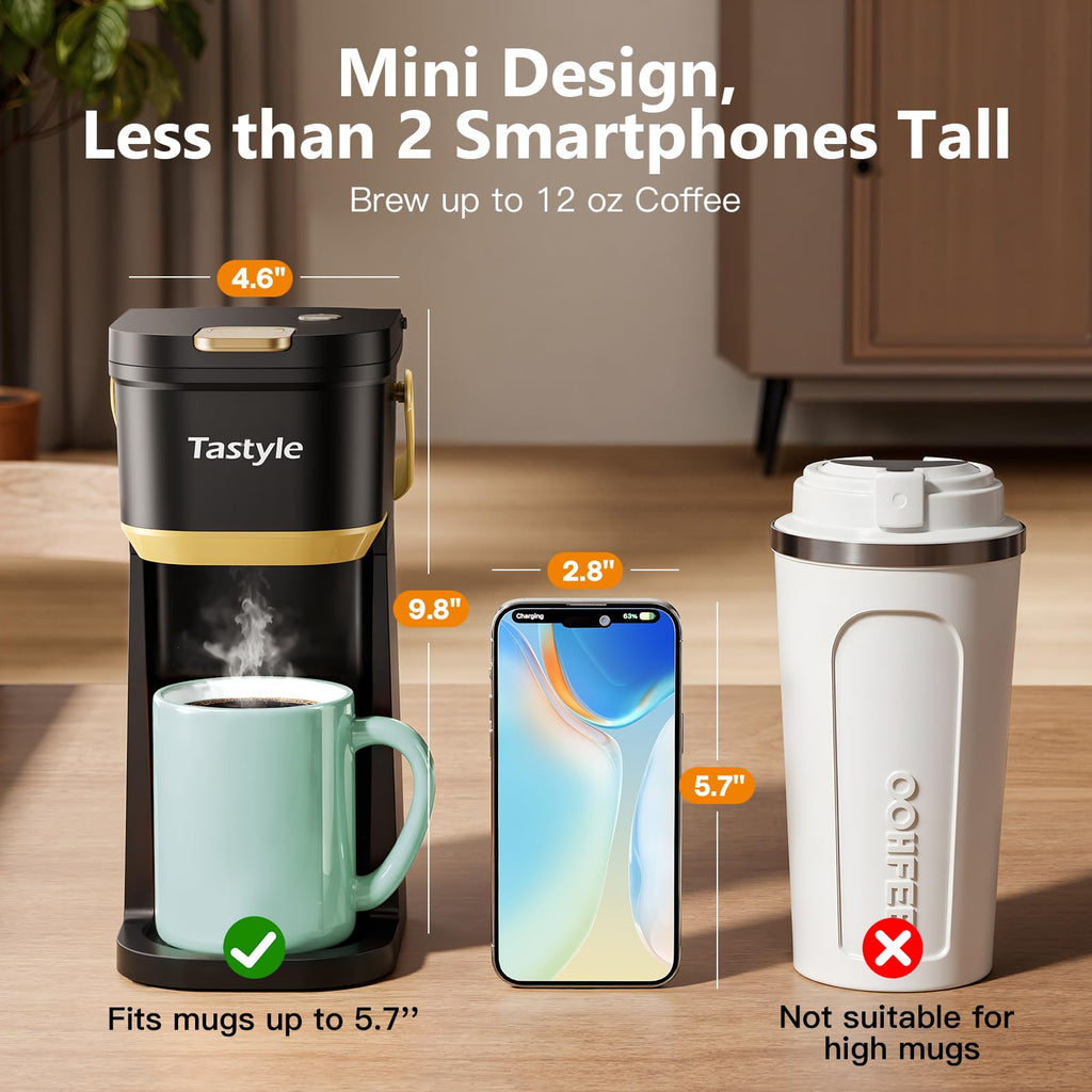 Mini Single Serve Coffee Maker with 30 Descaler Tablets V9305