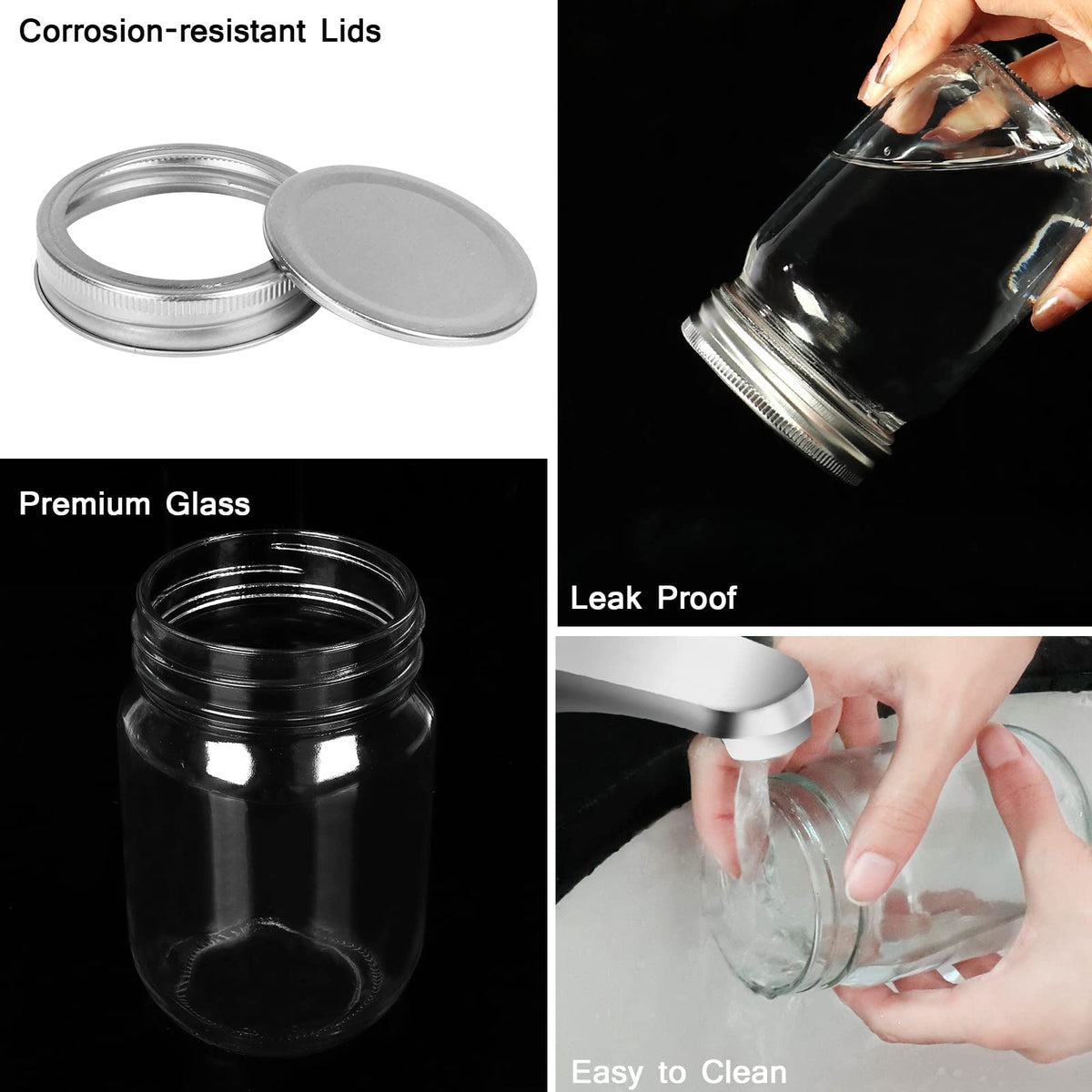 12 oz Glass Mason Jar, 20 Pack Canning Jars with Lids U156