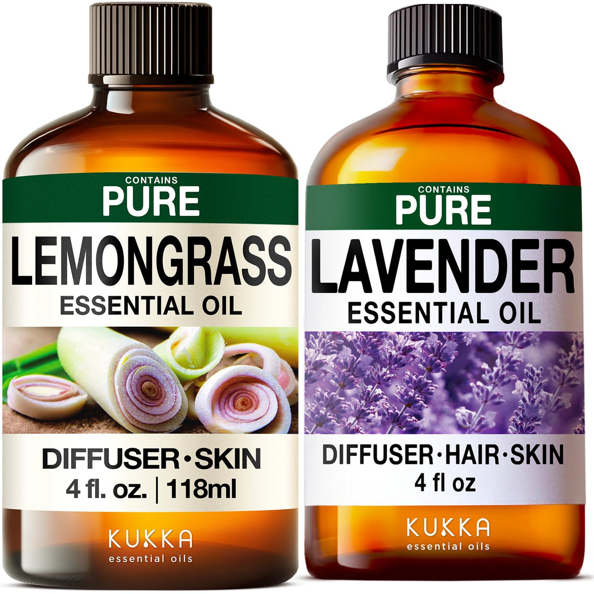 Lemongrass & Lavender Essential Oil Set 2x4 fl oz H12207