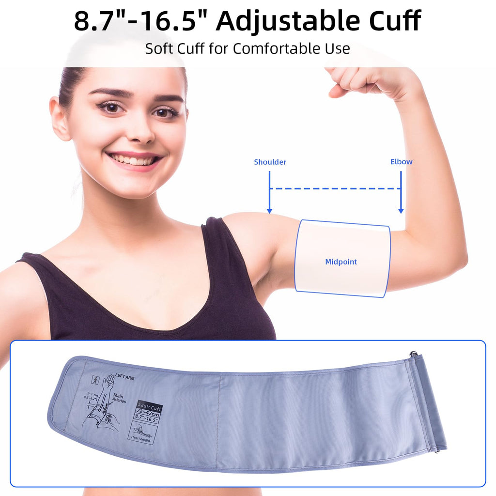 Automatic Upper Arm Blood Pressure Monitor with Adjustable Cuff G656