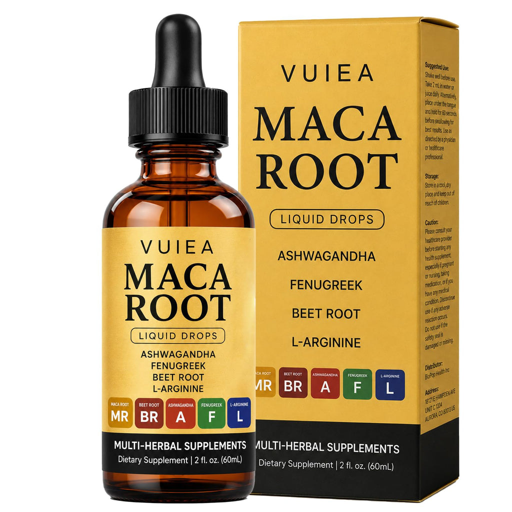 Maca Root Drops 5-in-1 Herbal Supplement 2 Fl Oz U75355