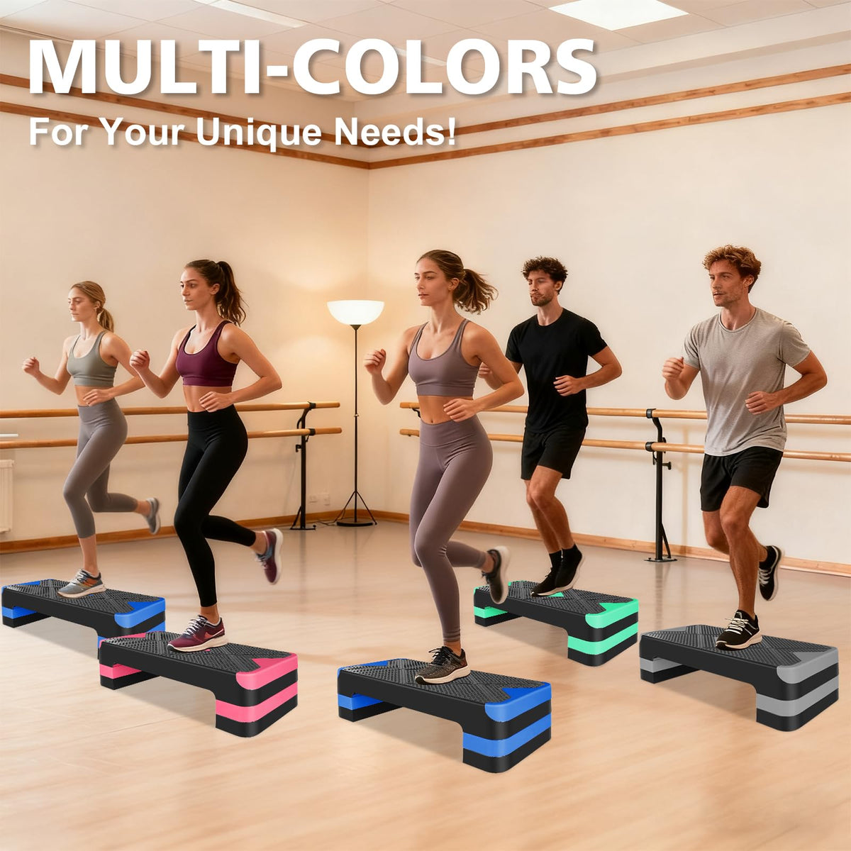 27" Adjustable Aerobic Step Platform with 4 Risers D84461