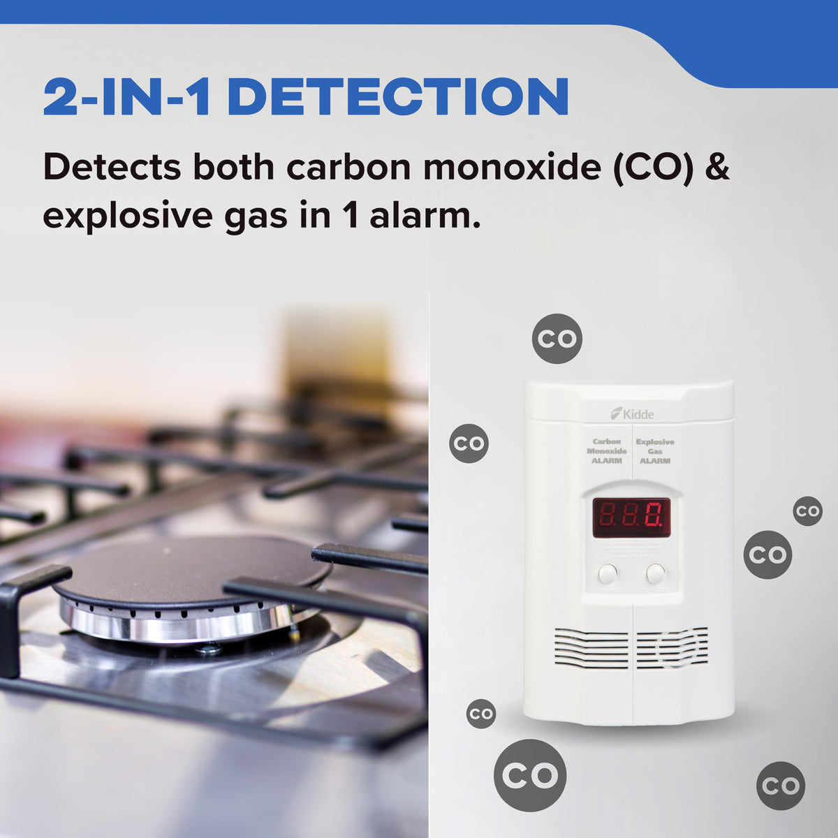 Carbon Monoxide & Explosive Gas Alarm with Digital Display F68730