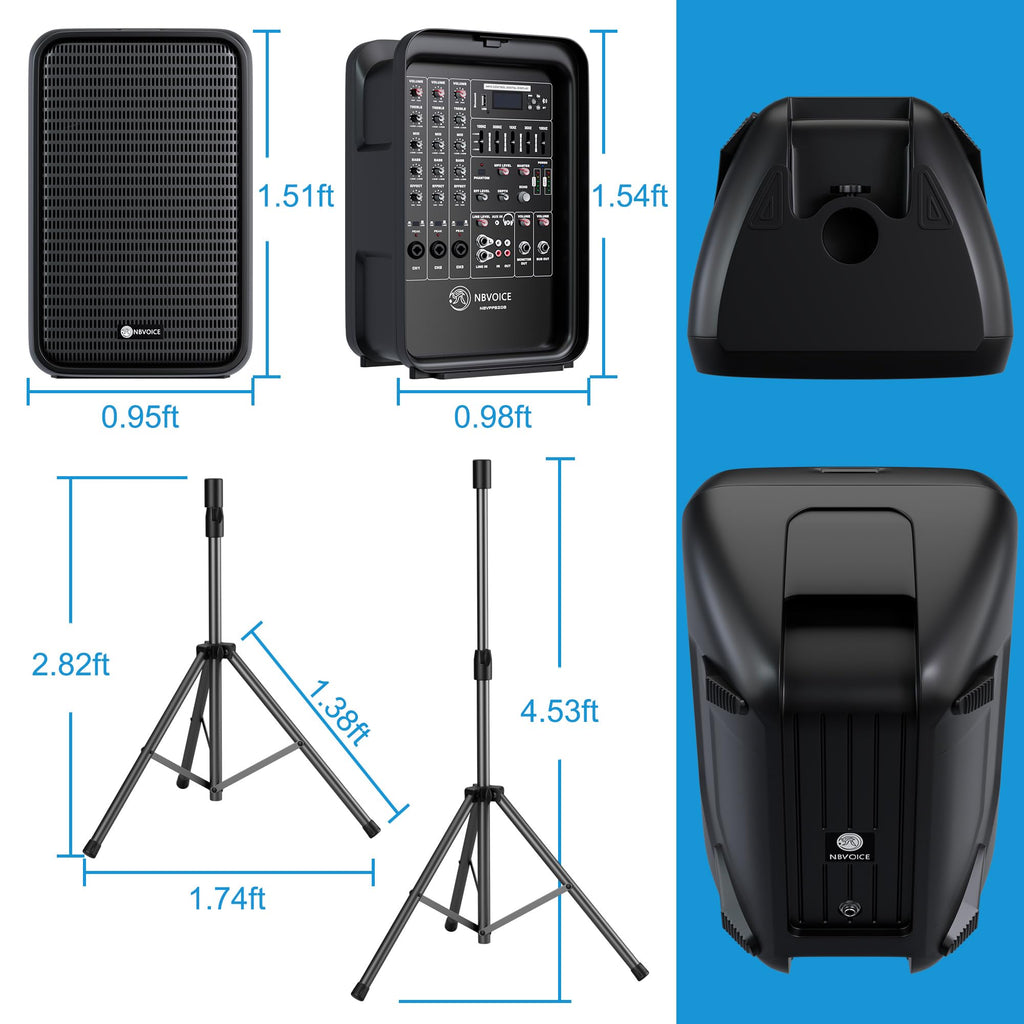 Portable All-in-One 2-Way PA System with 8-Channel Mixer N849286
