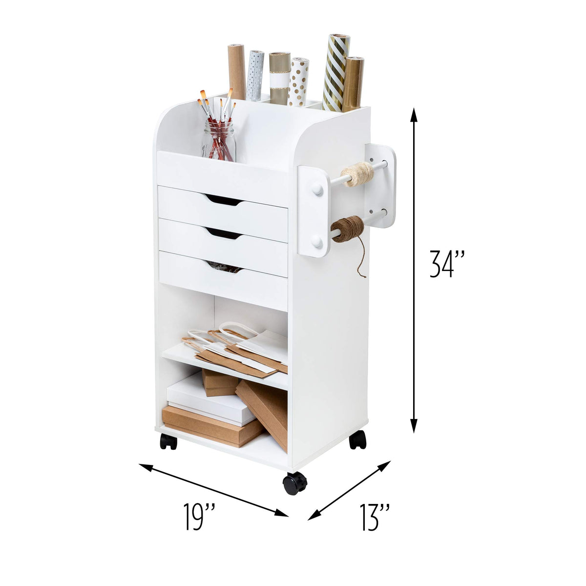 Rolling Craft Storage Cart with Locking Wheels Z506102