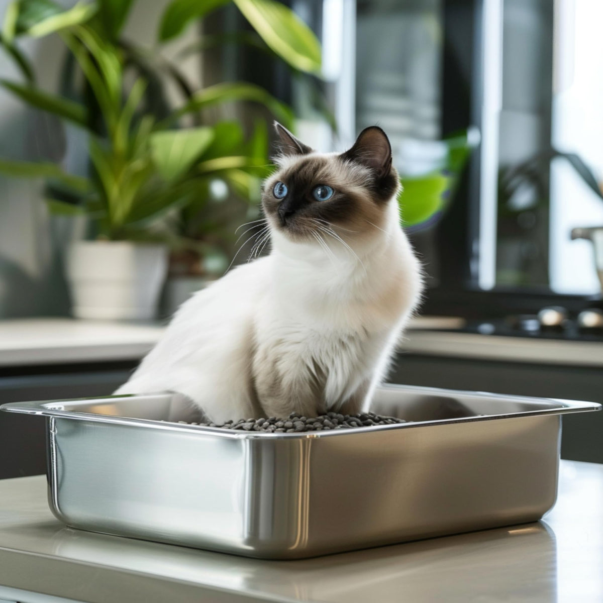 Large Stainless Steel Cat Litter Box S321