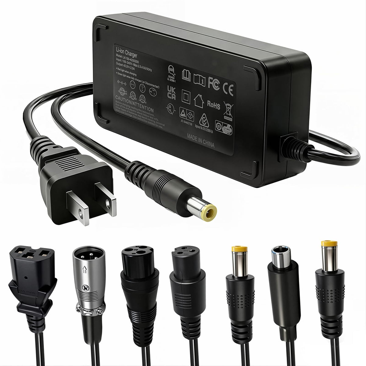 42V 2A Electric Scooter Charger with 7 in 1 Plugs H4225