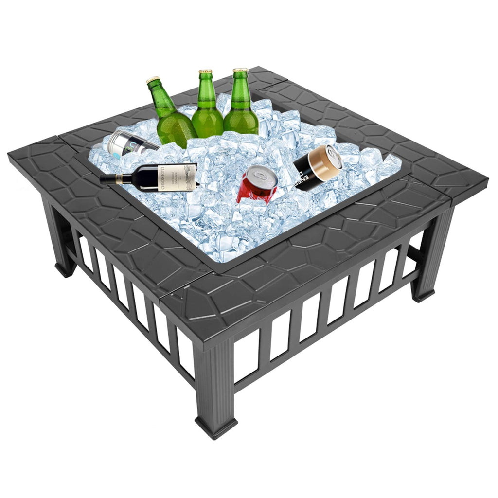 32" Wood Burning Metal Fire Pit with Poker W723808