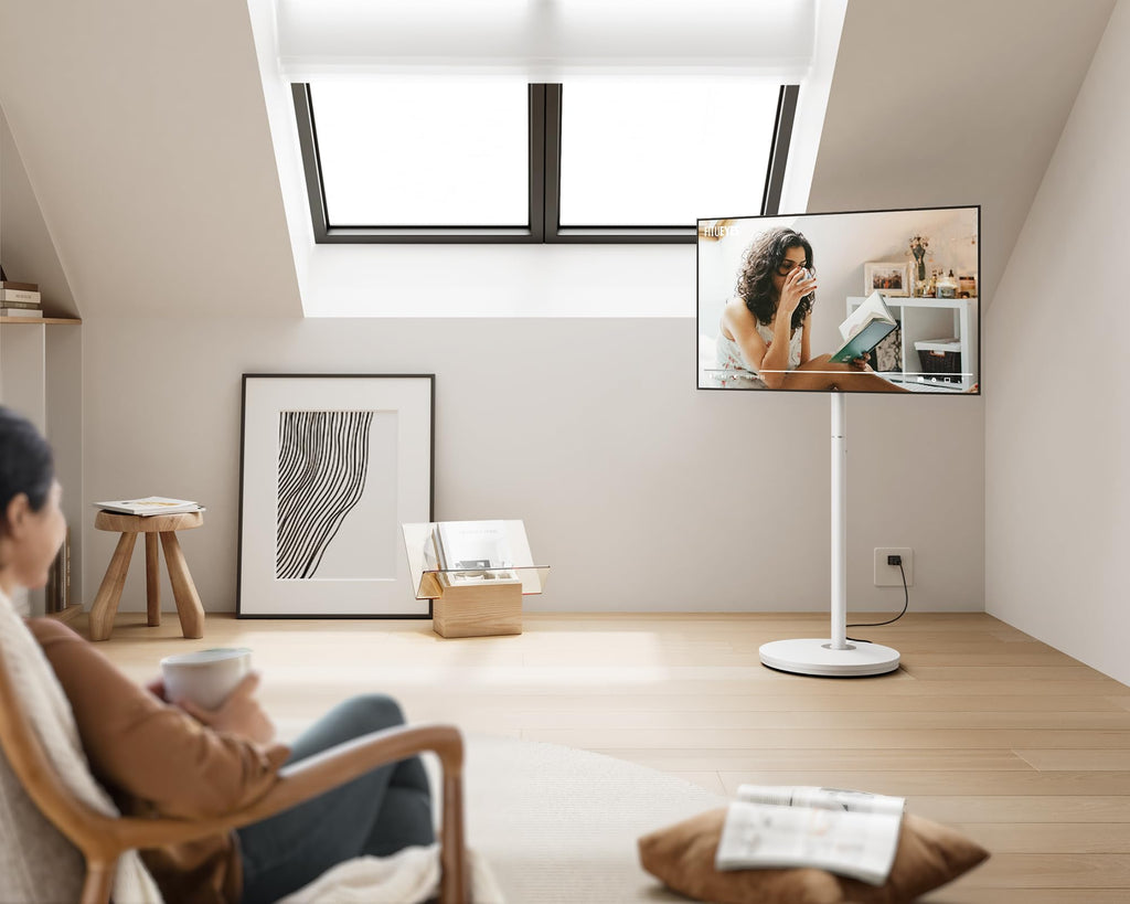Small Rolling TV Cart for 24-48 Inch TVs, White R7238