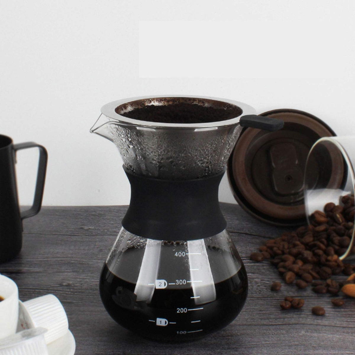 Pour Over Coffee Maker, Paperless Glass Dripper 400ML H99694