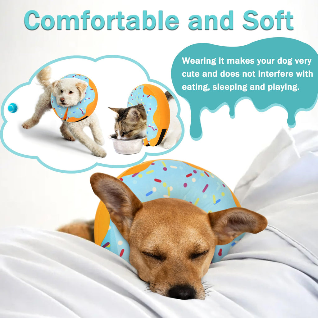 Inflatable Dog Cone Collar Alternative, Adjustable Soft Pet Neck Donut S33637