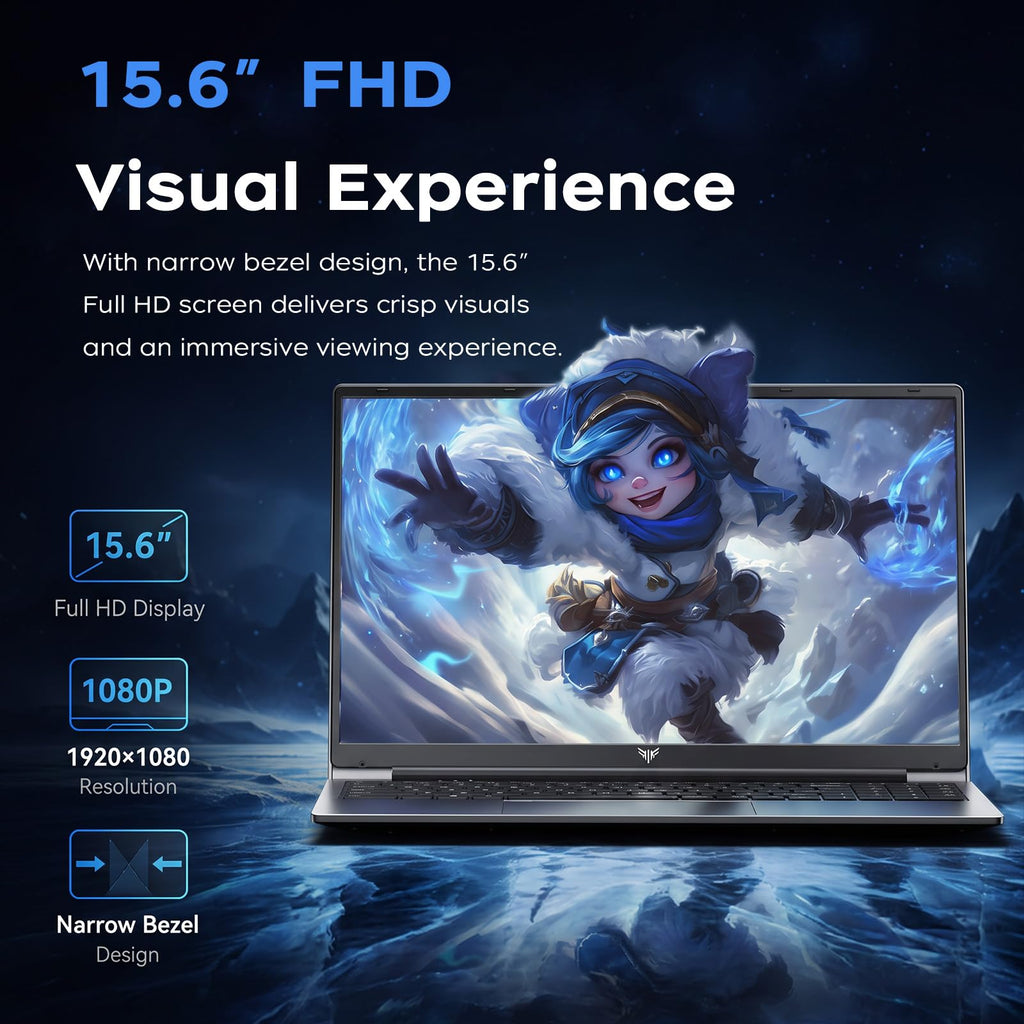 Laptop with Intel i3 Processor, 8GB RAM 256GB SSD, 15.6" FHD Display P2927