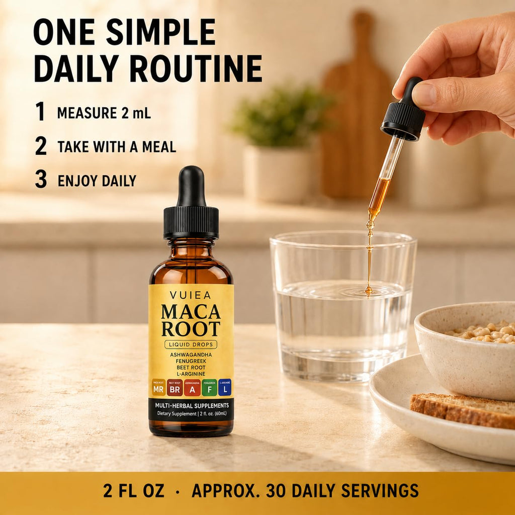 Maca Root Drops 5-in-1 Herbal Supplement 2 Fl Oz U75355