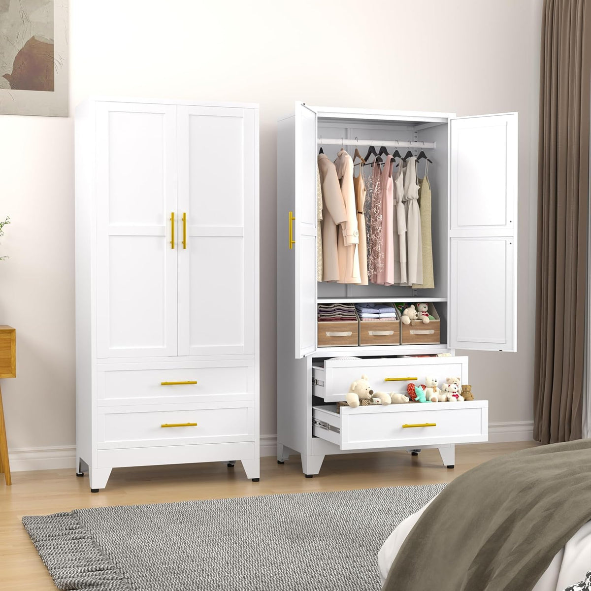 Metal Armoire Wardrobe Closet P77769