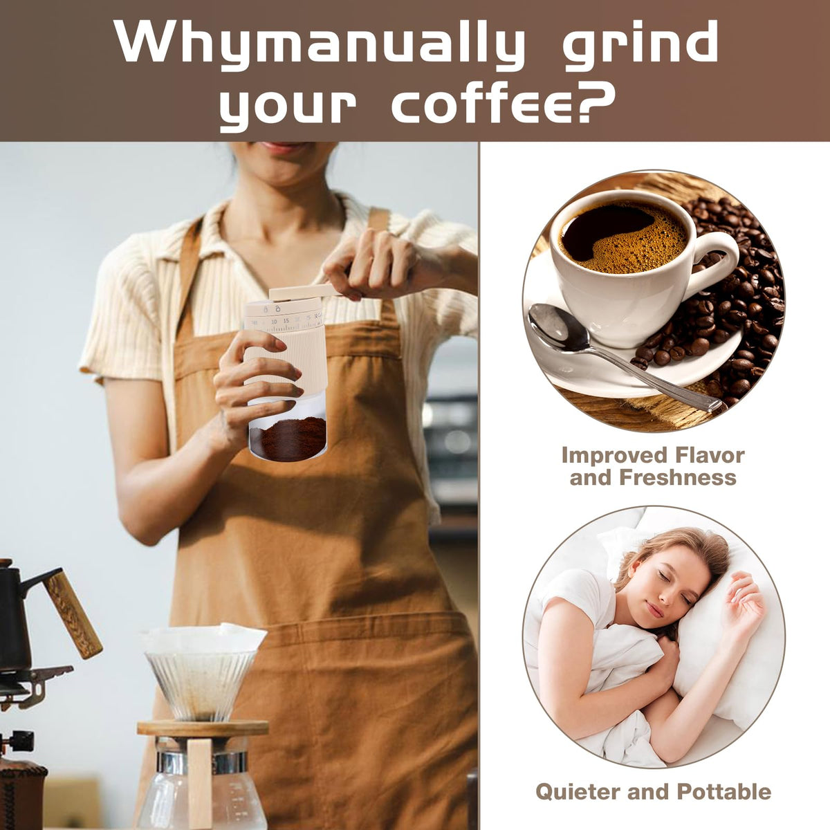 Manual Coffee Grinder with Ceramic Conical Burr L984