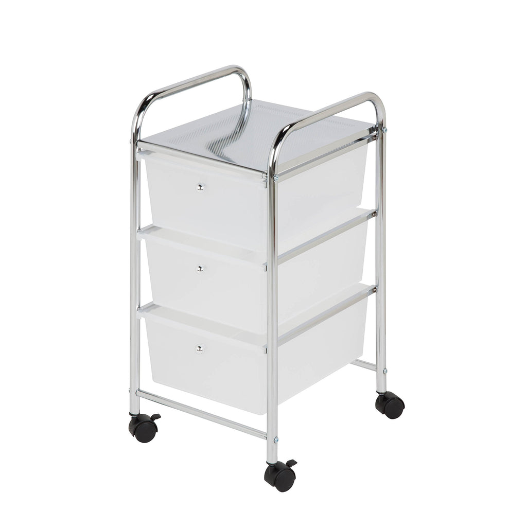 3 Drawer Plastic Storage Cart on Wheels F77386