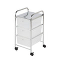 3 Drawer Plastic Storage Cart on Wheels F77386