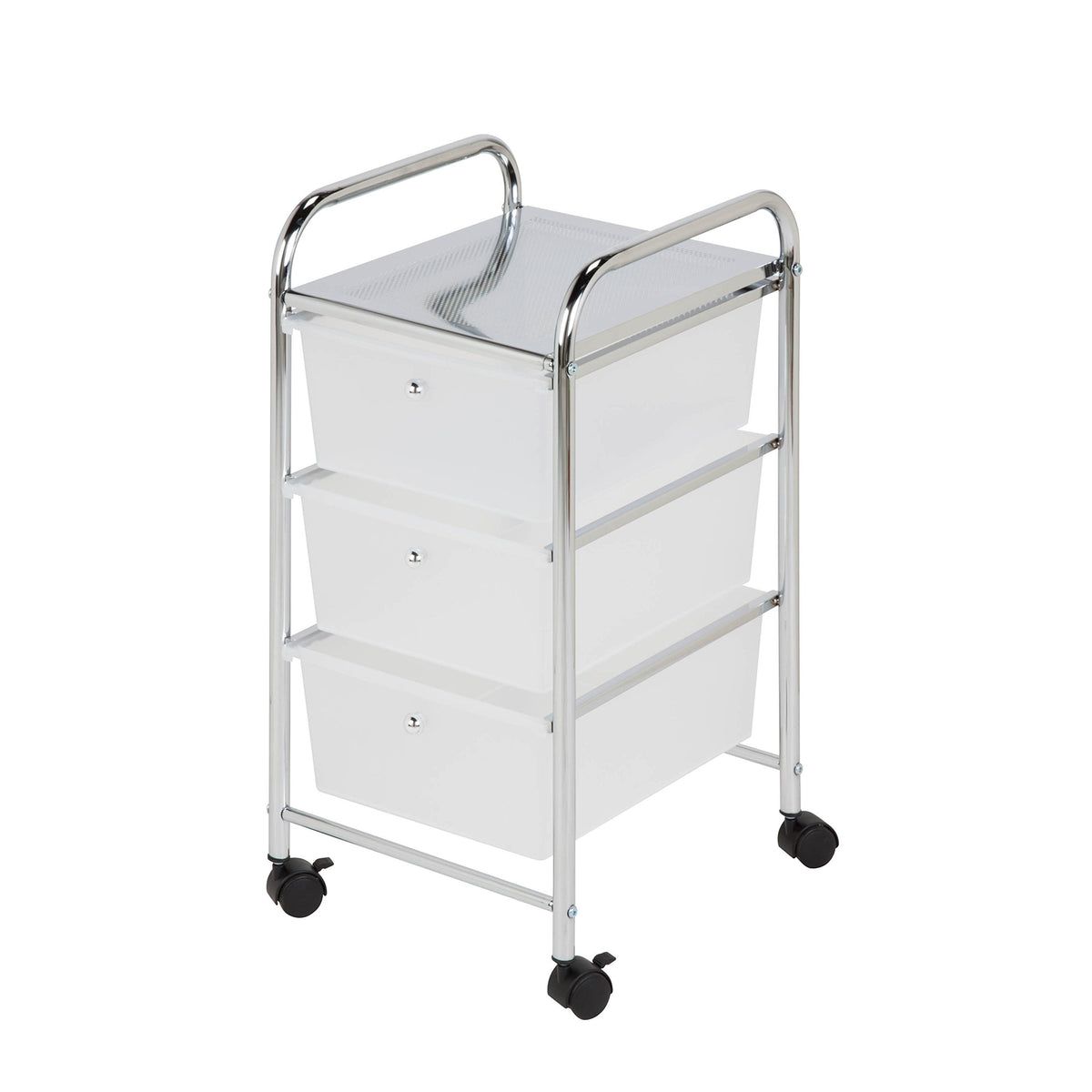 3 Drawer Plastic Storage Cart on Wheels F77386