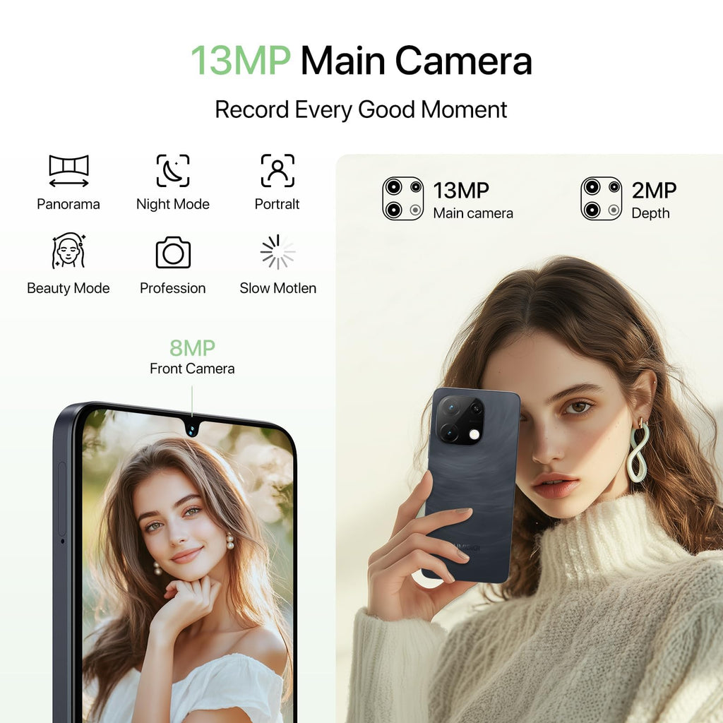 Unlocked Android 14 Smartphone 256GB Octa-Core 6.75" HD+ 5000mAh 4G Dual SIM E114362