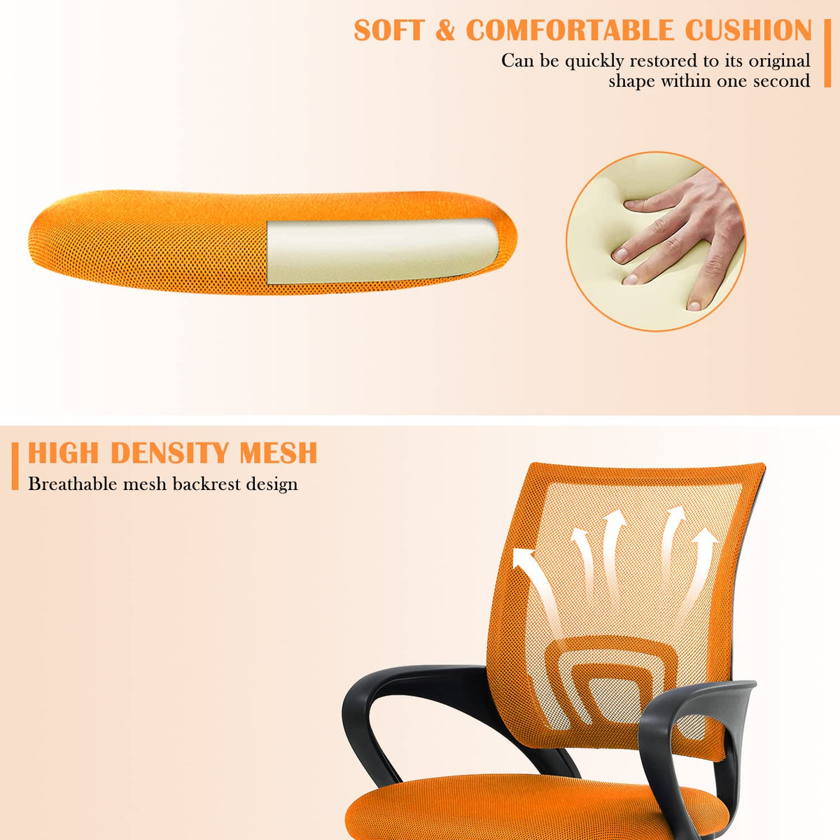 Adjustable Mesh Office Chair with Lumbar Support F895263