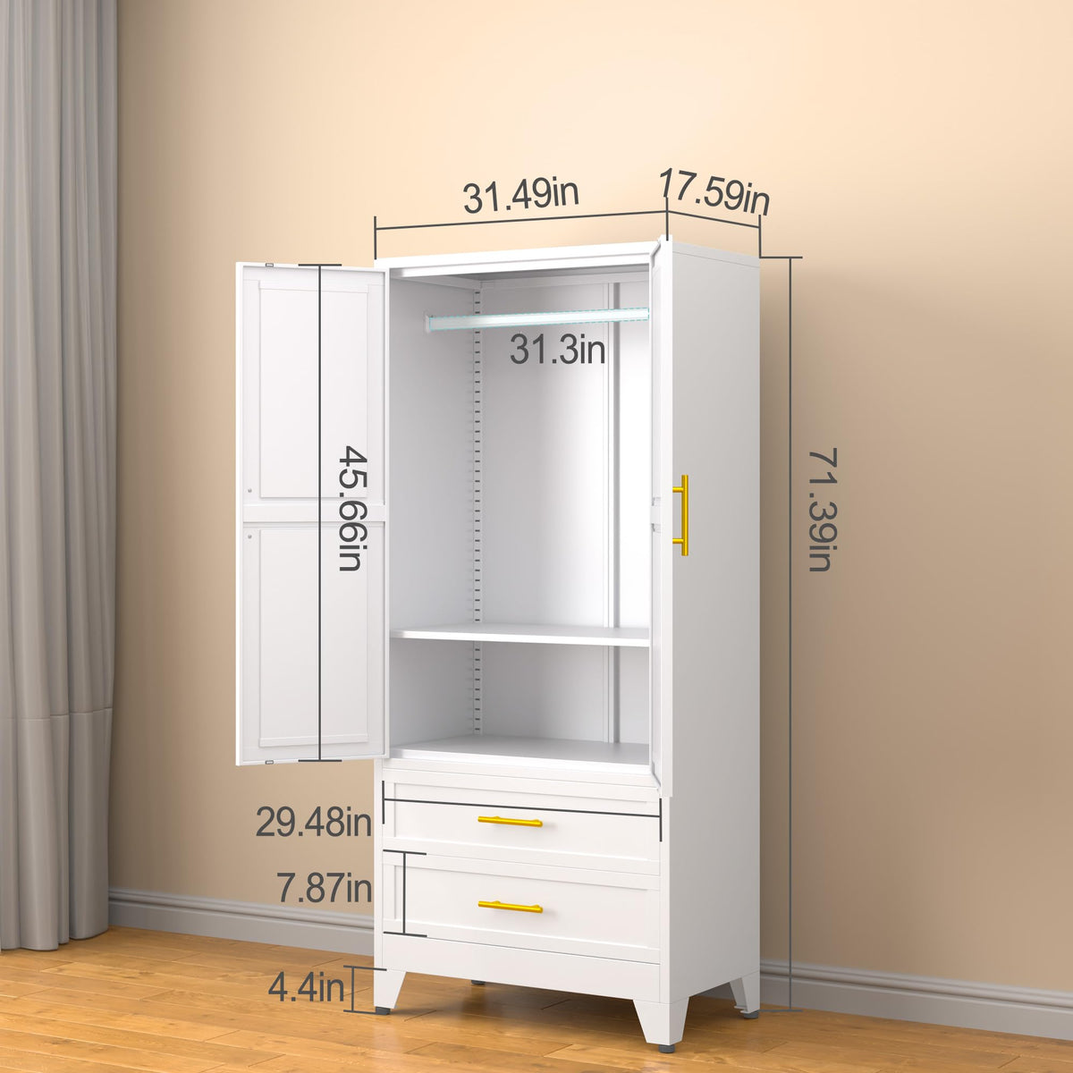 Metal Armoire Wardrobe Closet P77769