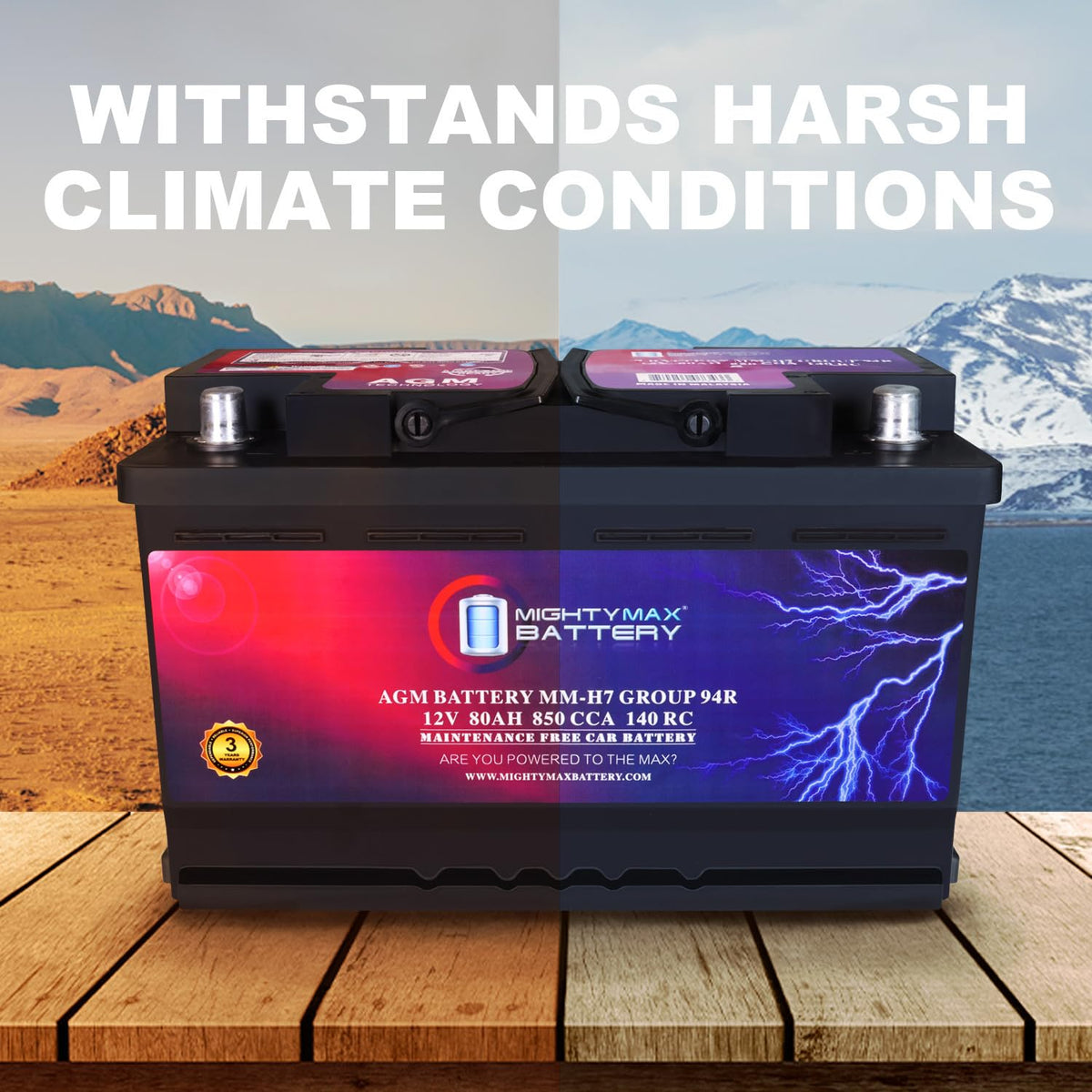 12V 80AH 850 CCA Replacement Battery J889