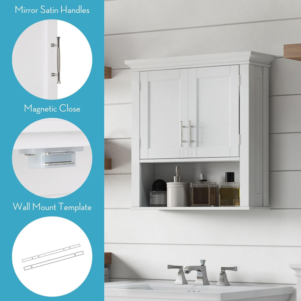 White Two-Door Wall Mount Medicine Cabinet J978372
