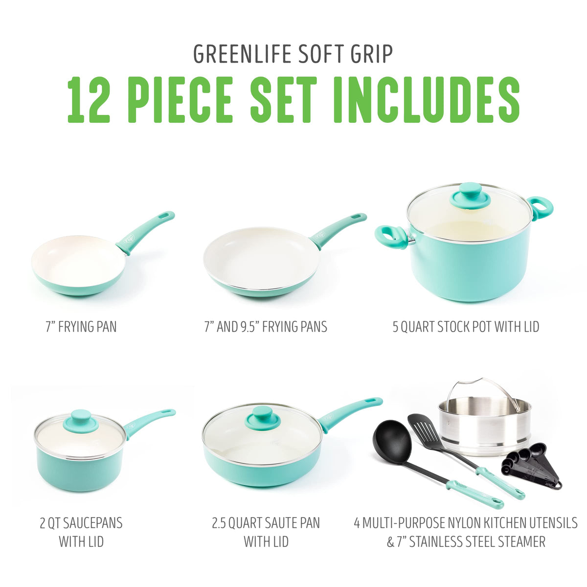 Ceramic Nonstick 12 Piece Cookware Set M403