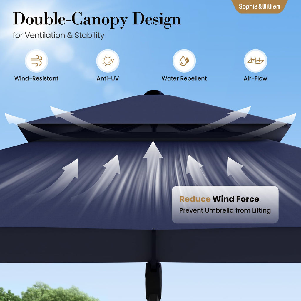 12ft Cantilever Patio Umbrella with Base Y291448