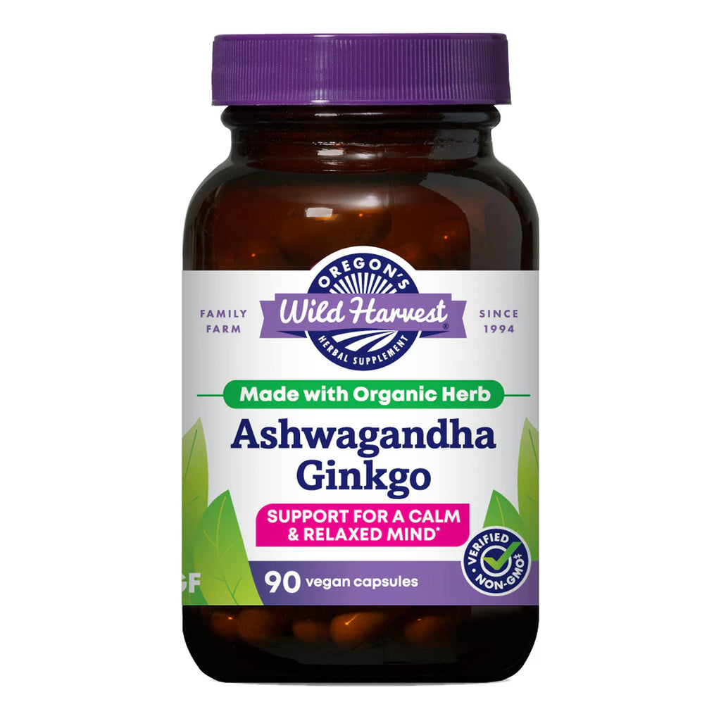 Organic Ashwagandha Ginkgo Vegan Capsules 90 Count P967448
