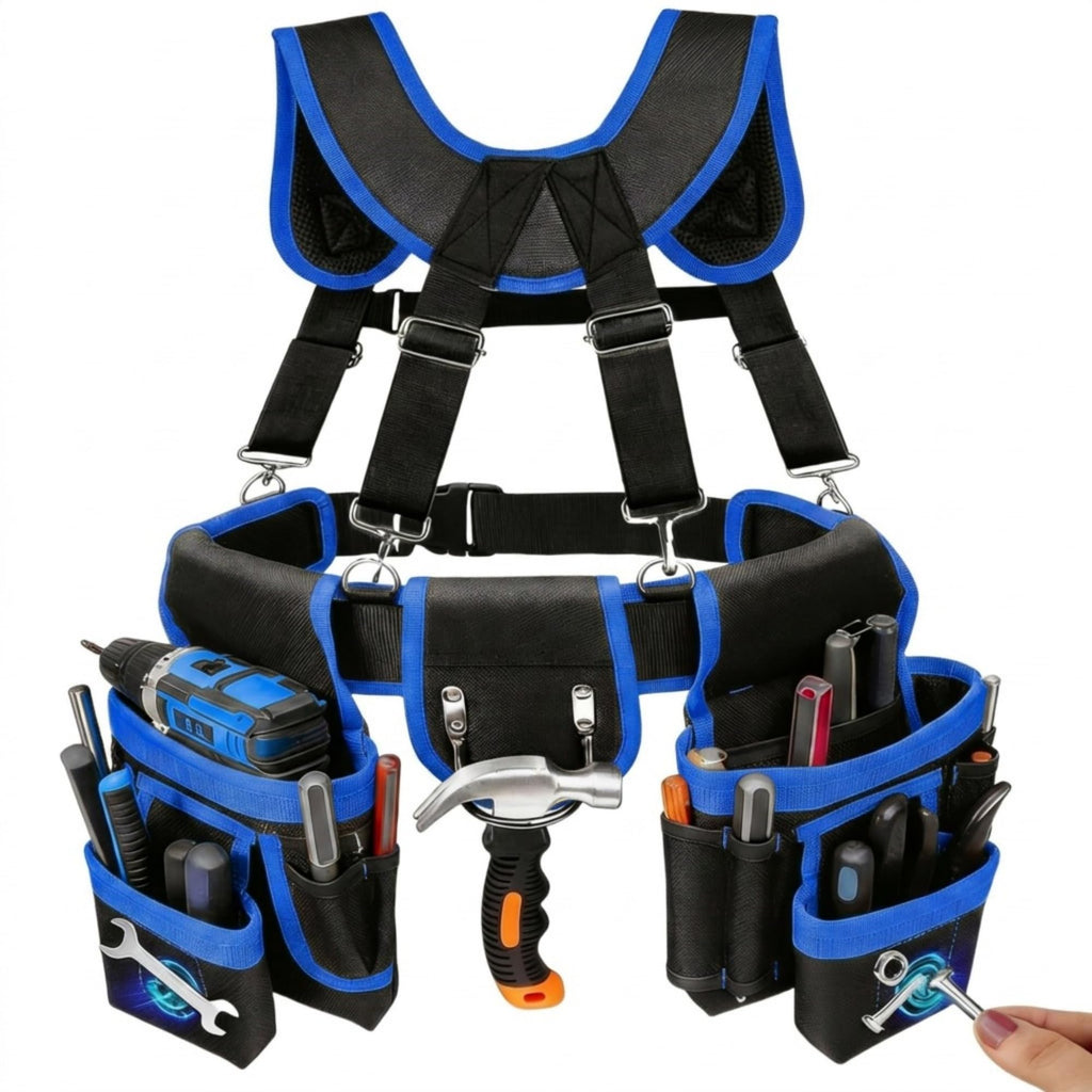 Heavy Duty Magnetic Tool Belt with Suspenders E415