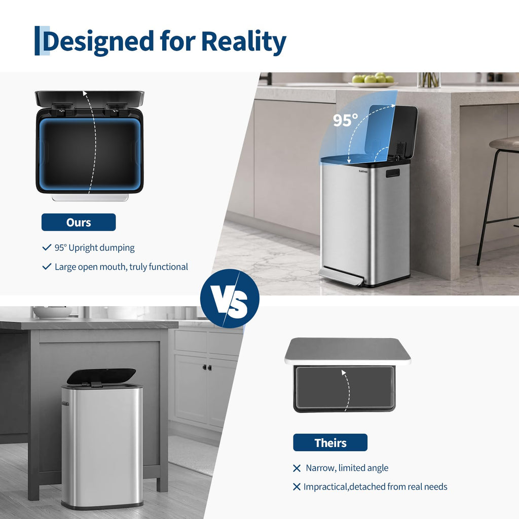 13 Gallon Stainless Steel Step-on Trash Can V3783