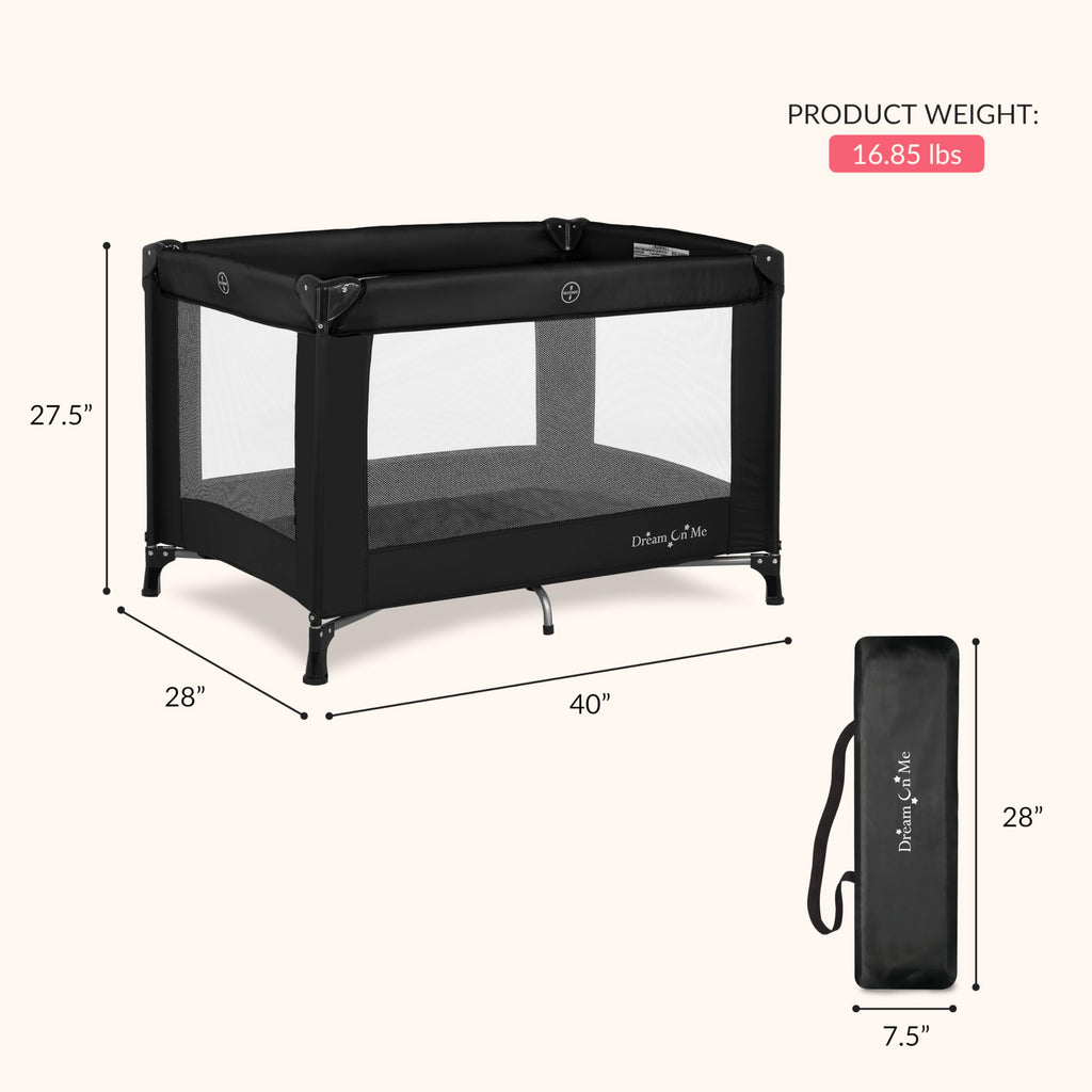 Portable Playard with Carry Bag, Black X3260