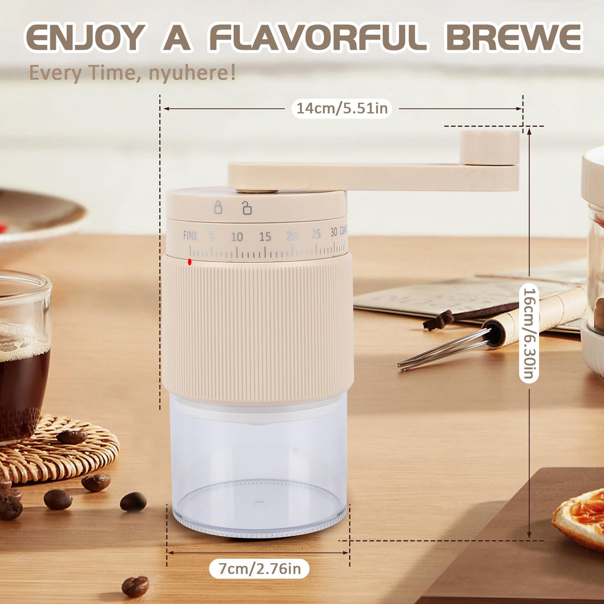 Manual Coffee Grinder with Ceramic Conical Burr L984