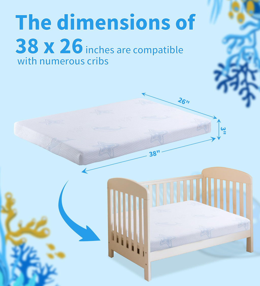 Dual-Sided Memory Foam Pack and Play Mattress with Removable Washable Cover Q7544
