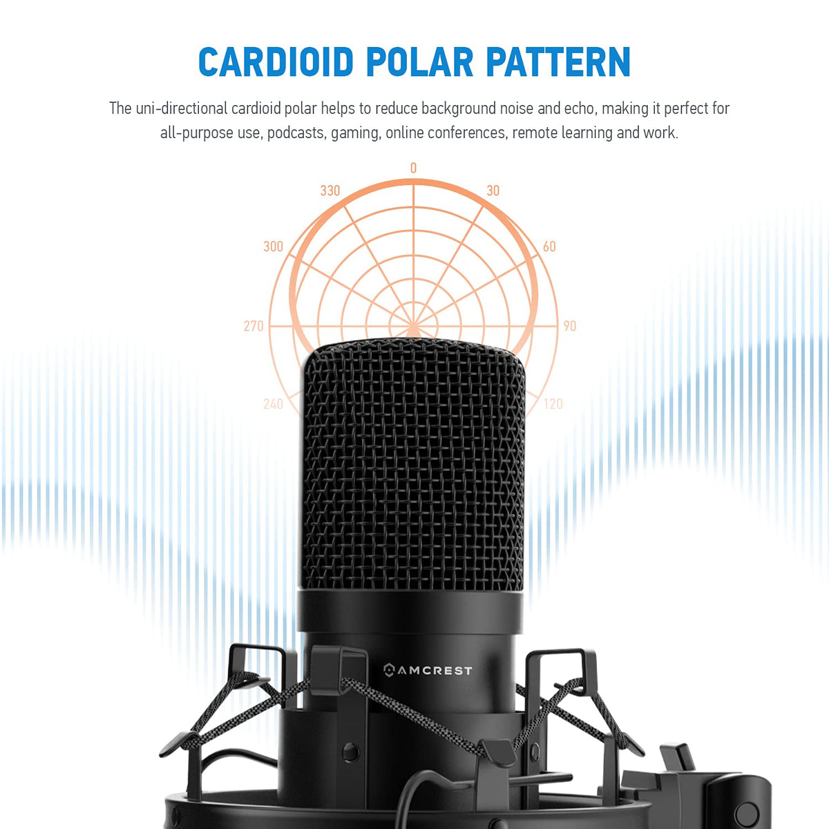 USB Microphone with Boom Arm, Pop-Filter, Shock Mount I219255