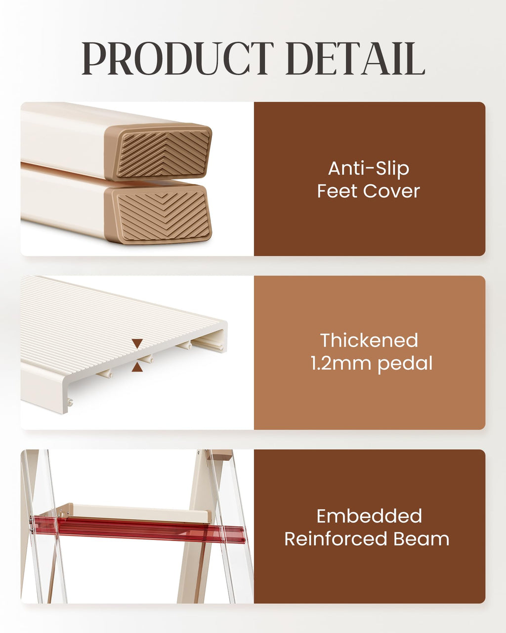 4 Step Ladder with Anti-Slip Wide Pedal P8374