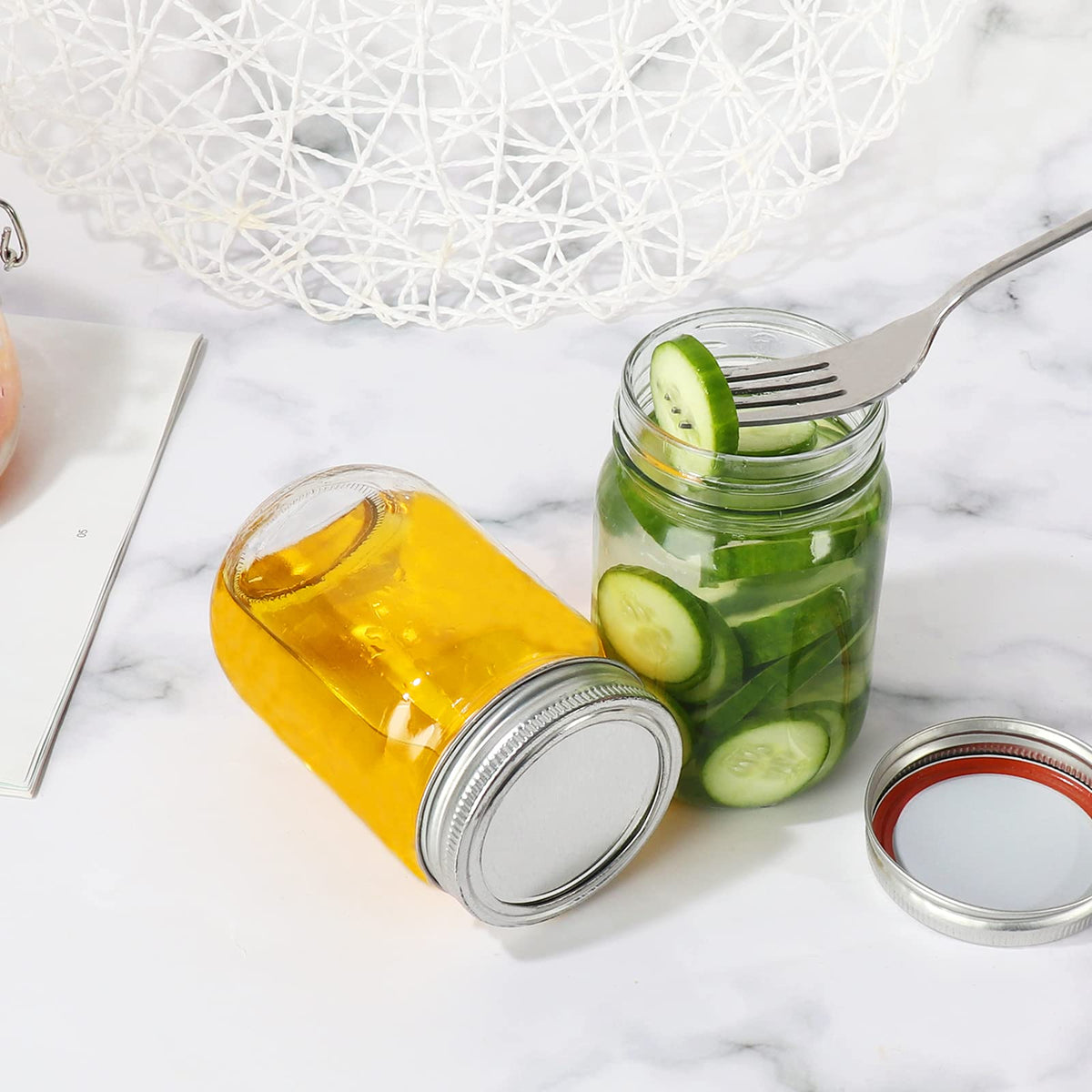 12 oz Glass Mason Jar, 20 Pack Canning Jars with Lids U156
