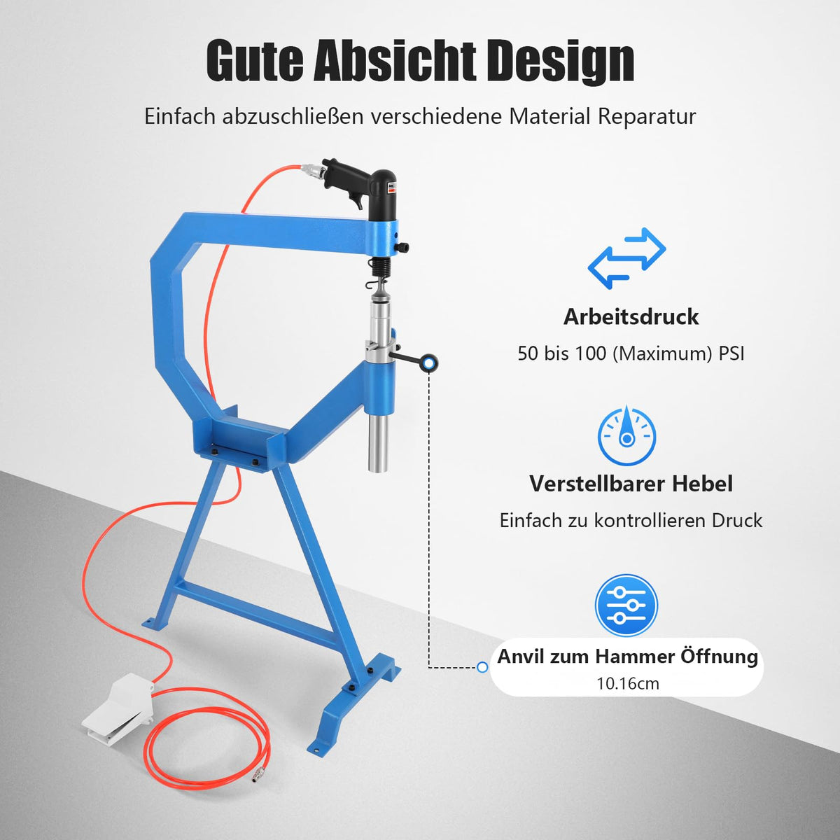 Pneumatic Planishing Hammer with Pedal and Stand D30925