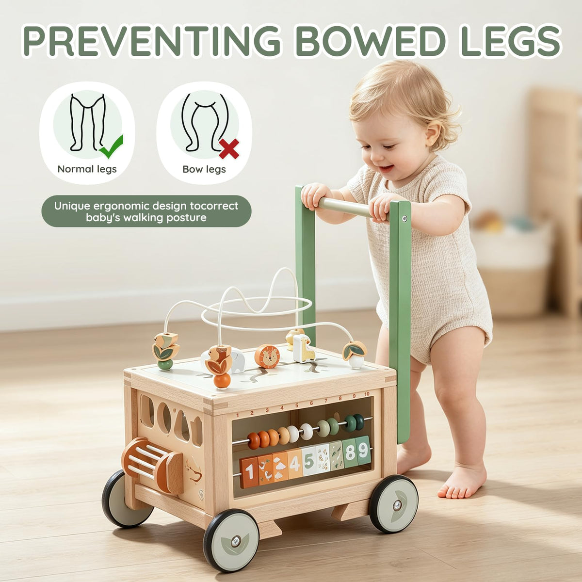 Wooden Baby Walker with Activity Cube S22611