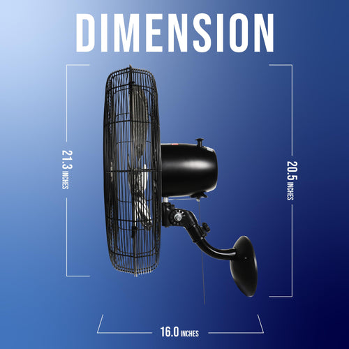 20 Inch Oscillating Wall Mount Fan 3 Speed 5250 CFM X92403