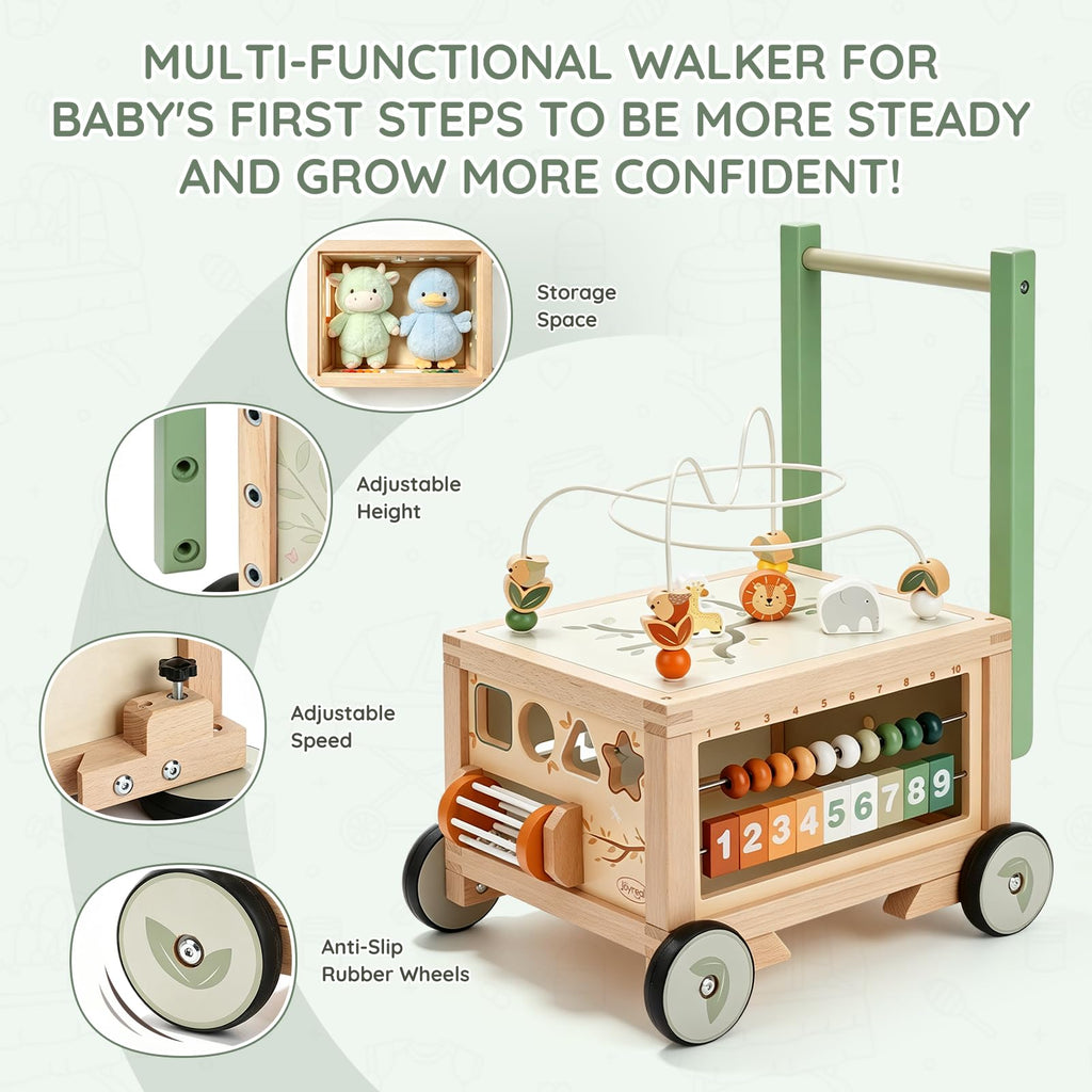 Wooden Baby Walker with Activity Cube S22611
